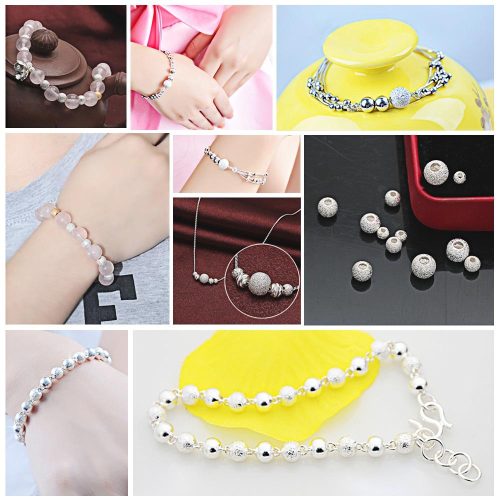 100pcs/Lot 4-12mm Round Copper Matte Loose Spacer Beads Frosted Ball End Seed Supplies For DIY Necklace Bracelet Jewelry Finding