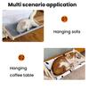 Cat Hammock Window Perch Adjustable Cat Bed with Wood Frame No Drilling Pet Hammock for Bedside Windowsill Indoor Cats