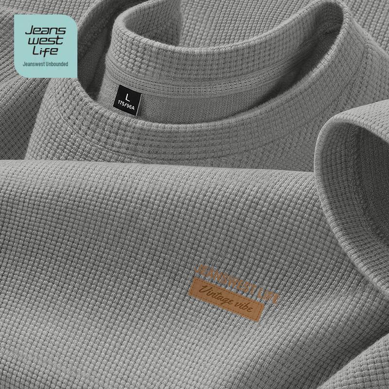 

JEANSWEST LIFE Men s Waffle Knit Short Sleeve T-Shirt M