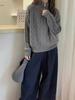 Women's 100% Wool Zipper High Neck Cable Knit Cardigan Sweater