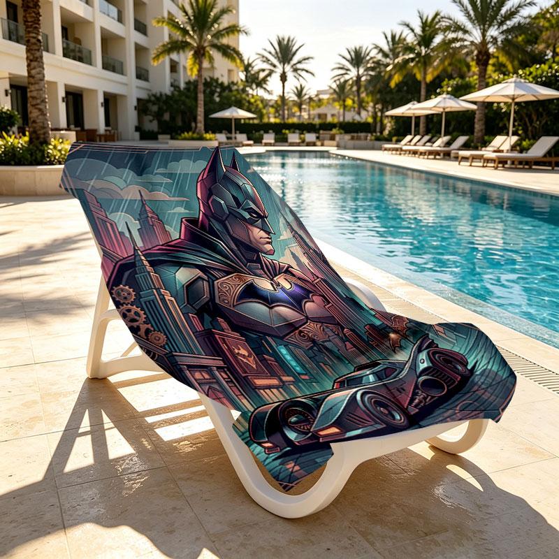 Batman Print Beach Towel Design, Soft, Lightweight. for Home Bathroom, Spa, Pool, Yoga, Surfing, Camping, Gift for Family, Friend