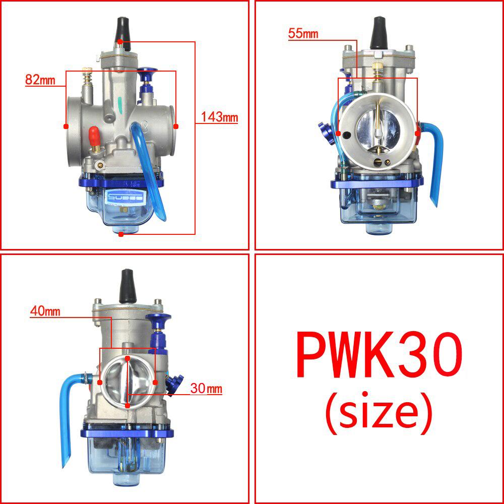 Universal Motorcycle Carburetor PWK 24 26 28 30 32 34 mm For Keihin Koso OKO YZ85 Power Jet 2T 4T Blue Transparent Cover Bowl