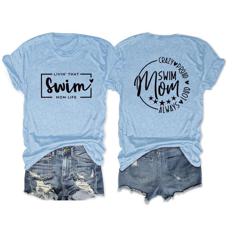 Casual T-shirt Double-sided alphabet print short-sleeved top