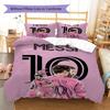 Messi Pattern Bedding,Quilt Set Quilt Cover Pillowcase Home Birthday Gift (1 * duvet cover + 2 * pillowcase, without core)