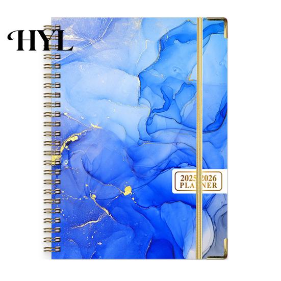 Small And Portable Planner 2025-2026 Jul 2025 - Jun 2026 12 Month Daily Weekly Monthly Exquisite Workmanship Calendar Floral Print Spiral Binding