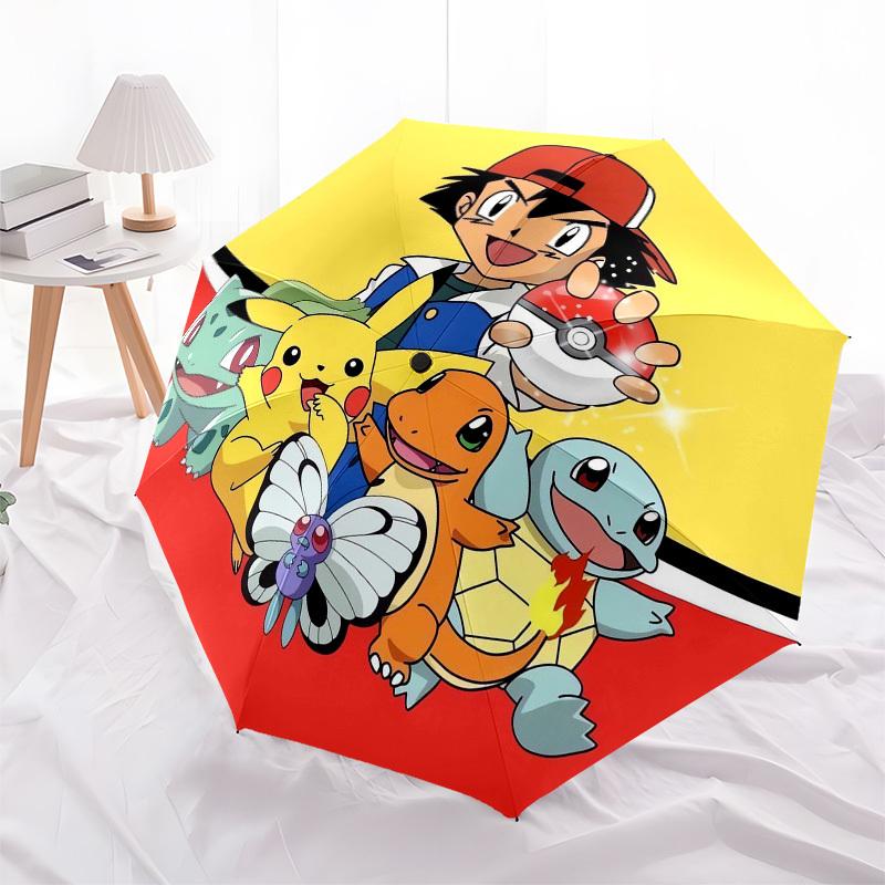 1pc Pokémon Characters with Poké Balls Umbrella with Plastic Handle,Suitable for All Seasons Home Travel Outdoor UmbrellaFP046