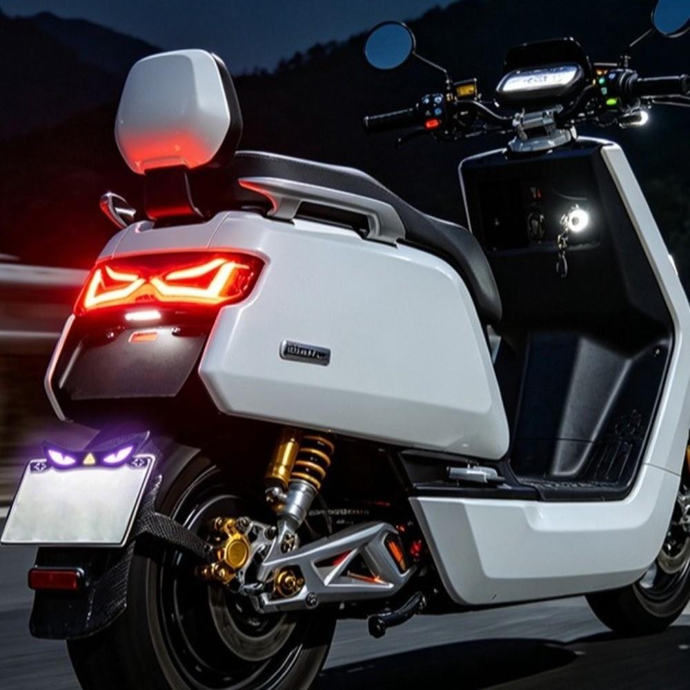 Strobe Mode Motorcycle License Plate Light Rear Warning Lamp  E-Bike Accessories