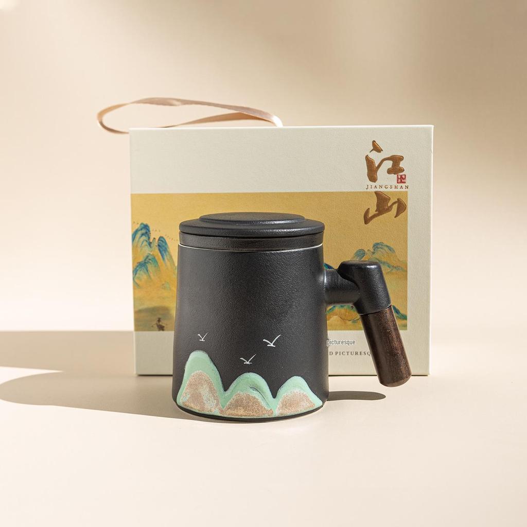 Ceramic Office Mug Set - Employee Souvenir with Logo for Annual Business Meetings and Corporate Gifts