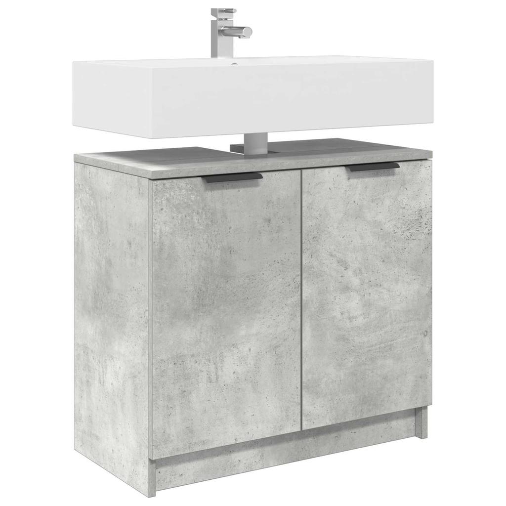Bathroom Cabinet Concrete Grey 64.5 X 33.5 X 59 Cm Particleboard