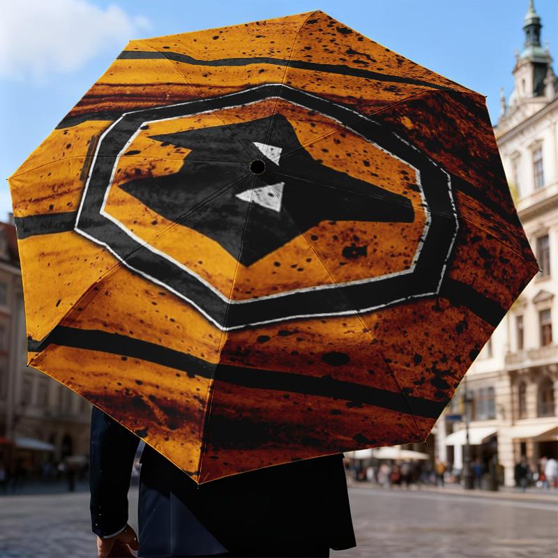 1PC Wolves Football Club Emblem Printed Umbrella Folding umbrella, automatic umbrella 8-Frame for Travel, camping Fan gifts Christmas Gifts