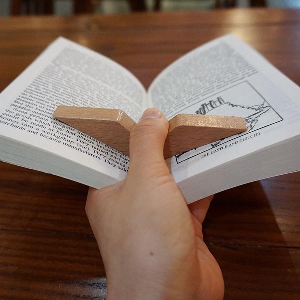 Book Page Holder,Thumb Finger Book Page Holders For Reading,Wood Bookmark Book Holder Light Weight Book Opener Tool