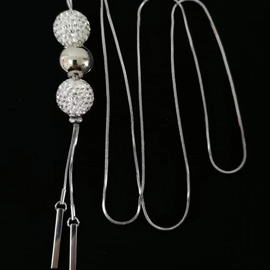 

New autumn and winter sweater chain necklace pendant women s simple lucky ball versatile clothing pendant accessories