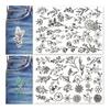 Yousheng 2 Sheets Water Soluble Embroidery Stabilizer DIY Stick Stitch Embroidery Paper with Pre-Printed Flowers Leaves Animals Pattern Beginners