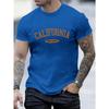 Men's Summer Fashion Casual Loose Letter Printed Short Sleeved Shirt