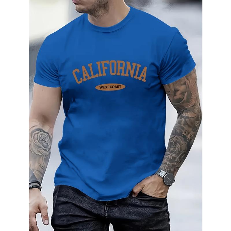 Men's Summer Fashion Casual Loose Letter Printed Short Sleeved Shirt