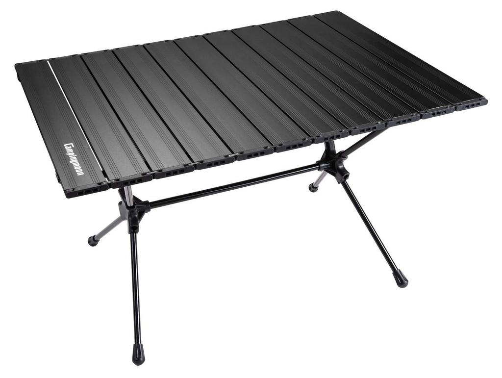 CAMPING MOON Roll Table, Slim Table, Camping Folding Table, Low Style, 2 Height Adjustments, T-520-BK