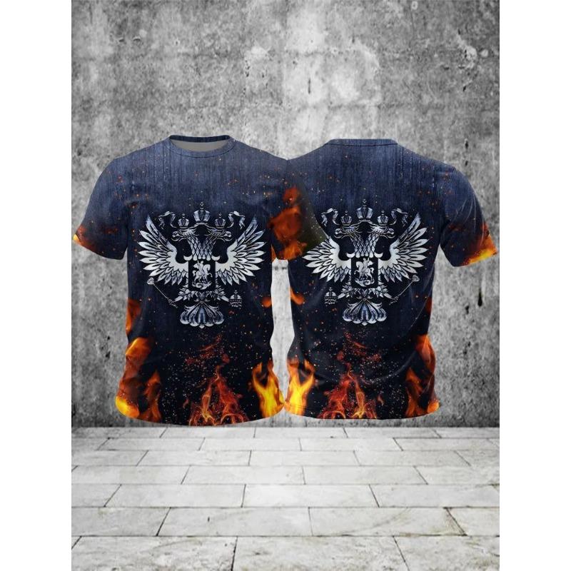 T Shirt Leisure for Mens Print Short Sleeve Top 3D Casual Fashion Street Man's T-shirt Tee Shirt Men Vintage Clothing Shirt
