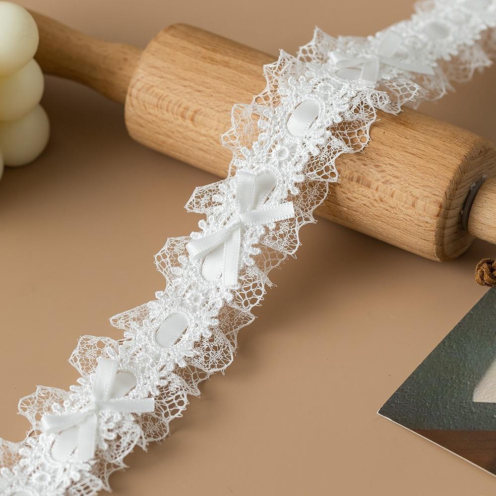 Bows & Pleated Lace Trim Ribbons Handmade Fabric Sewing Supplies New Hair Accessories  Baby Shower