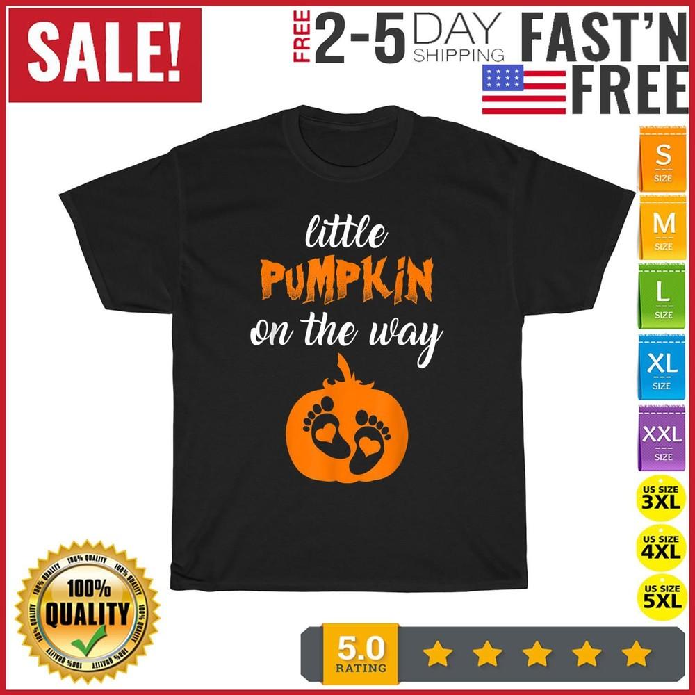 Little Pumpkin On the Way Cute Pumpkin Graphic Pregnancy T Shirt Men Women NEW