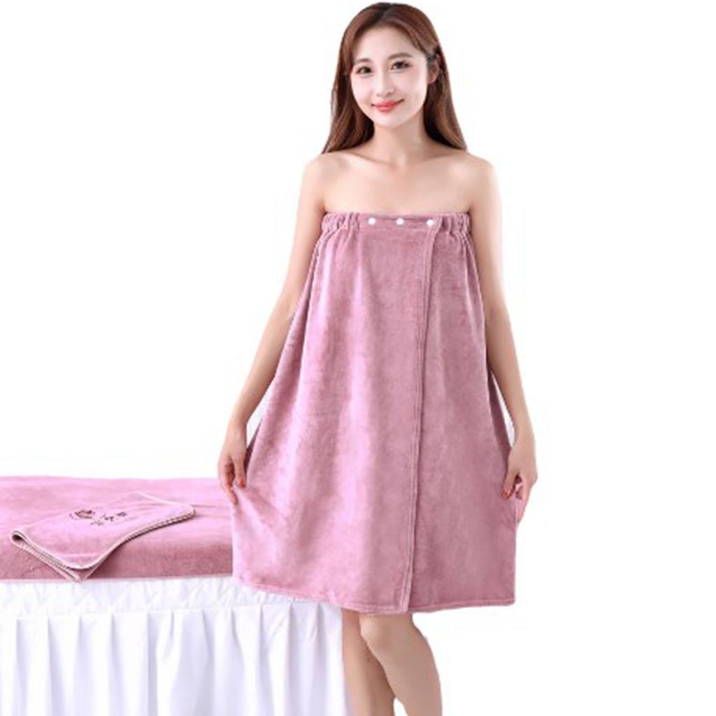 Bath Wrap Towel High Absorbency Soft Double Button Breathable Colorfast Adjustable Tightness for Gym Beach Pool
