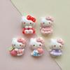 10/100PCS Cartoon bow cat resin jewelry accessories handmade DIY cream glue phone case hair clip water cup sticker material