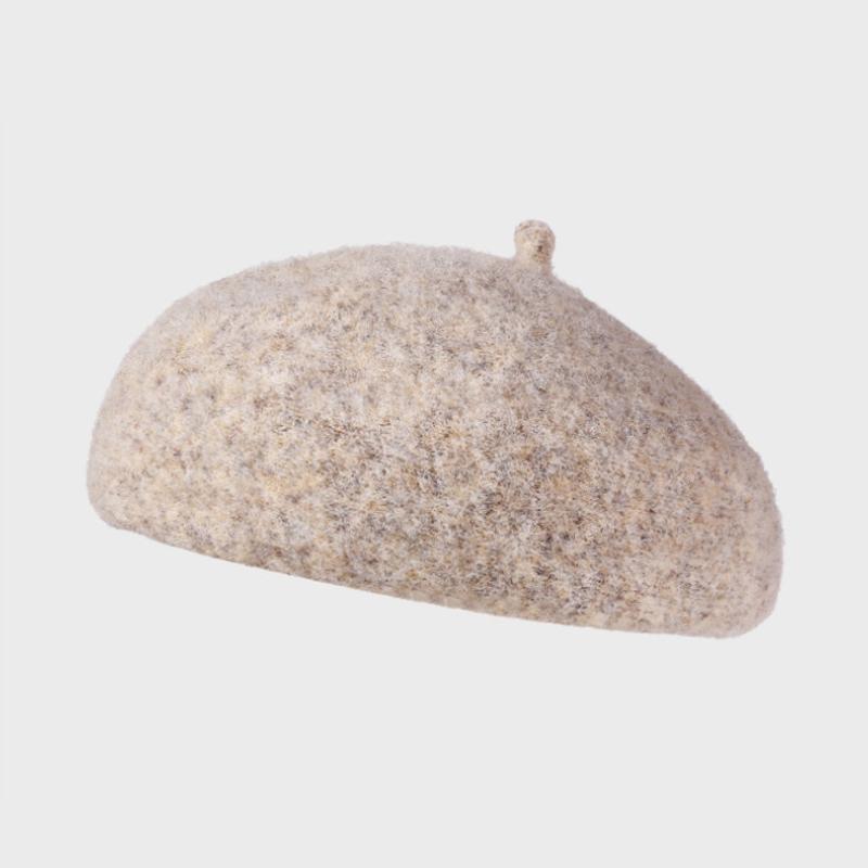 Kaschmir Baskenmütze Damen Herbst Winter Warme Strickmütze Malermütze