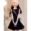 Hepburn Style Sleeveless Dress Women's Spring and Summer Inner Tie-up Waist Thin Thousand Gold Temperament Fluffy Short Skirt