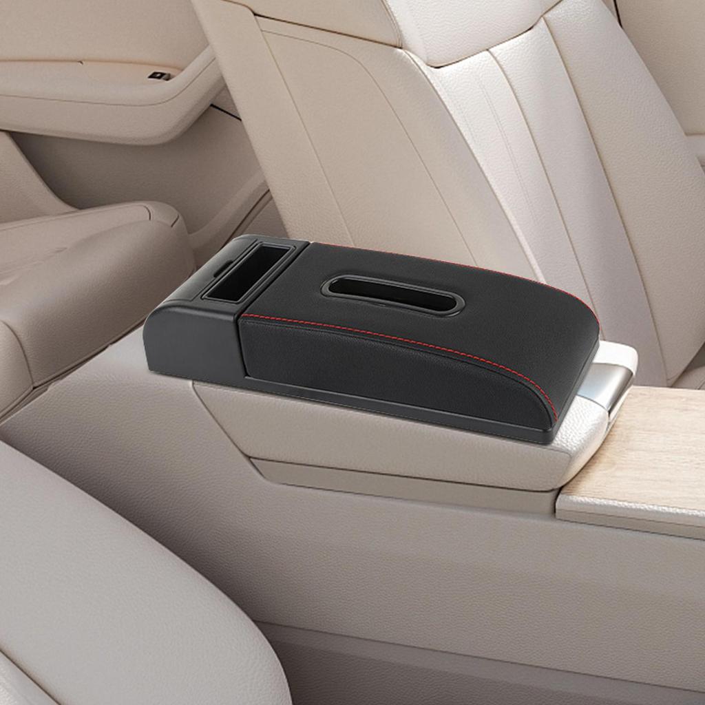 Arm Rest Cushion For Car Multi-Functional All-Season Auto Armrest Cover Pad Napkin Holder For Sedan Minivan SUV Commuting Travel