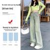 Nostalgic High-Waist Blue Wide Leg Jeans for Women - Summer 2025 Slimming Petite Straight Pants