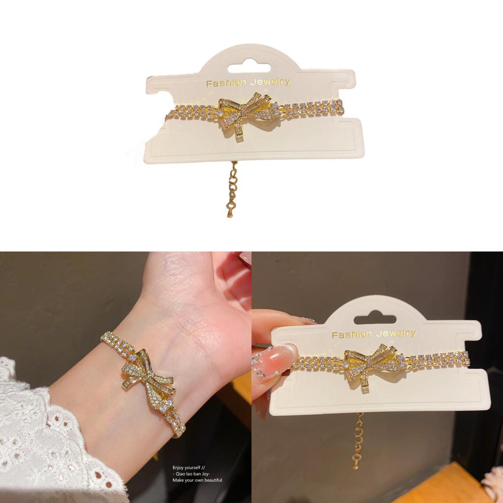 Fashion Zircon Double Layer Butterfly Charm Bracelet For Women Gift Wefare