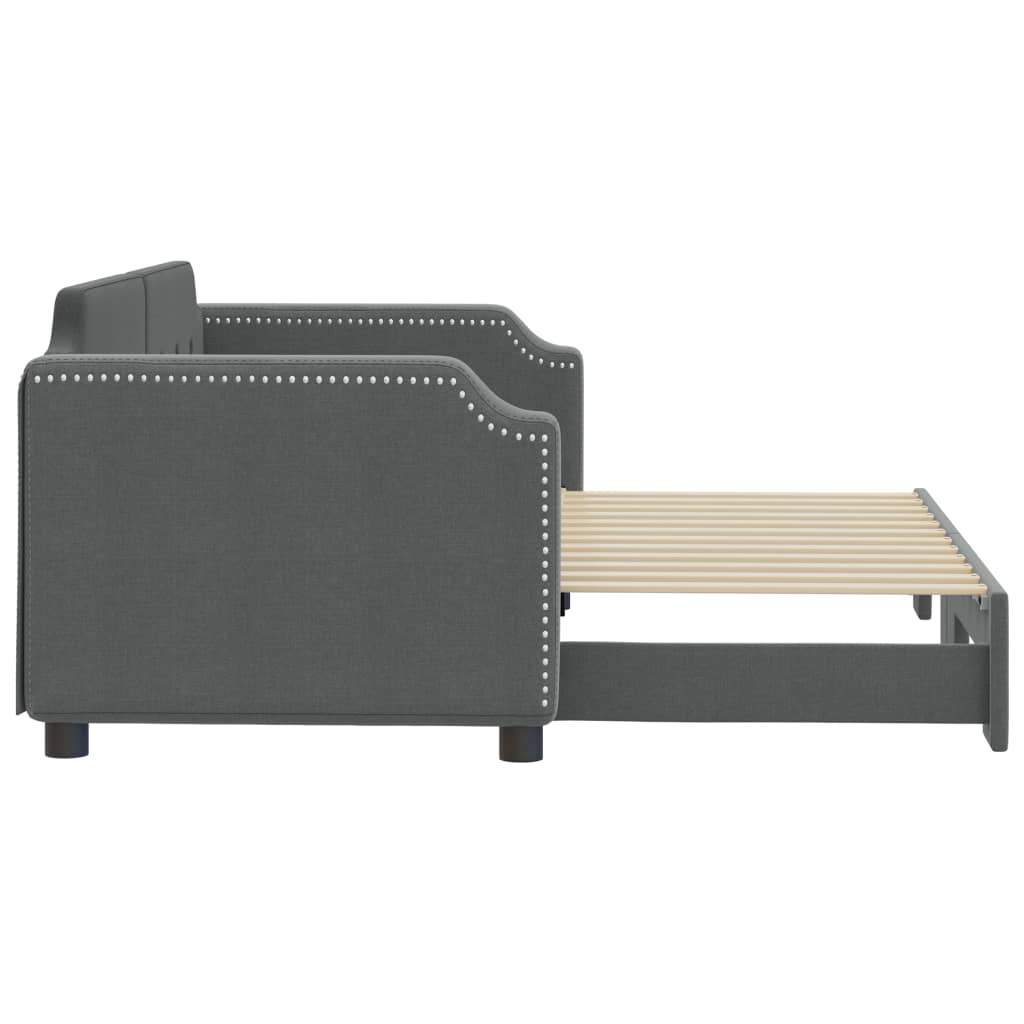 Vidaxl Extendable Daybed, Dark Grey, 80X200 Cm, Fabric