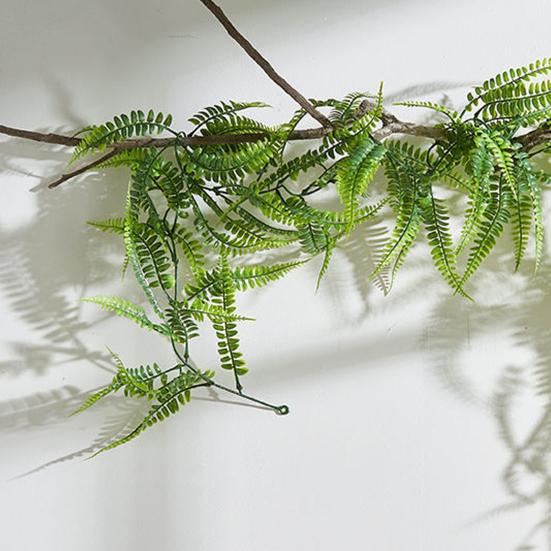 6 Ft Artificial Greenery Garland Green Vine Fake Eucalyptus Ferns Garland Faux Hanging Plants for Wedding Arch Layout Wreath Home Garden Decoration