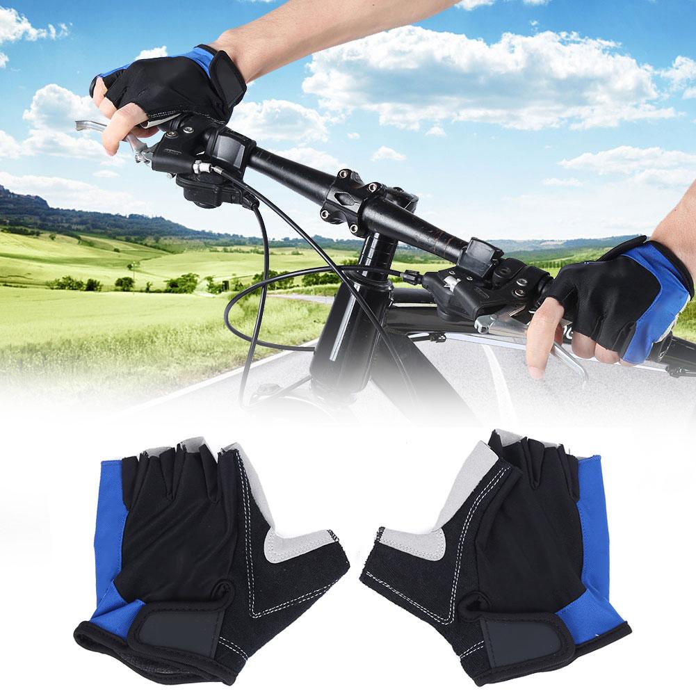 Knitted Fabric Unisex Half Finger Riding Glove Breathable Shockproof Bicycle Cycling GlovesCycling Gloves