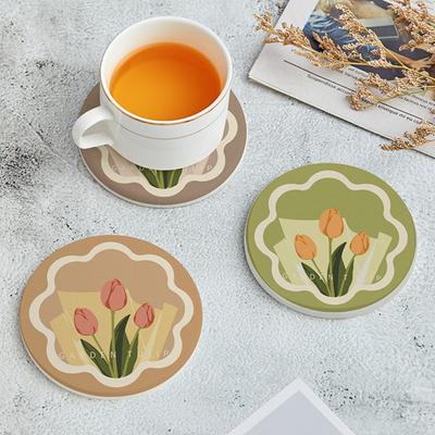 3KS Kreativní Morandi Barva Tulipán Podtácek Proti oleji Protiskluzová Podložka Tepelná izolace Diatomová hlína Vysoká kvalita Podložka na jídelní stůl Kuchyň