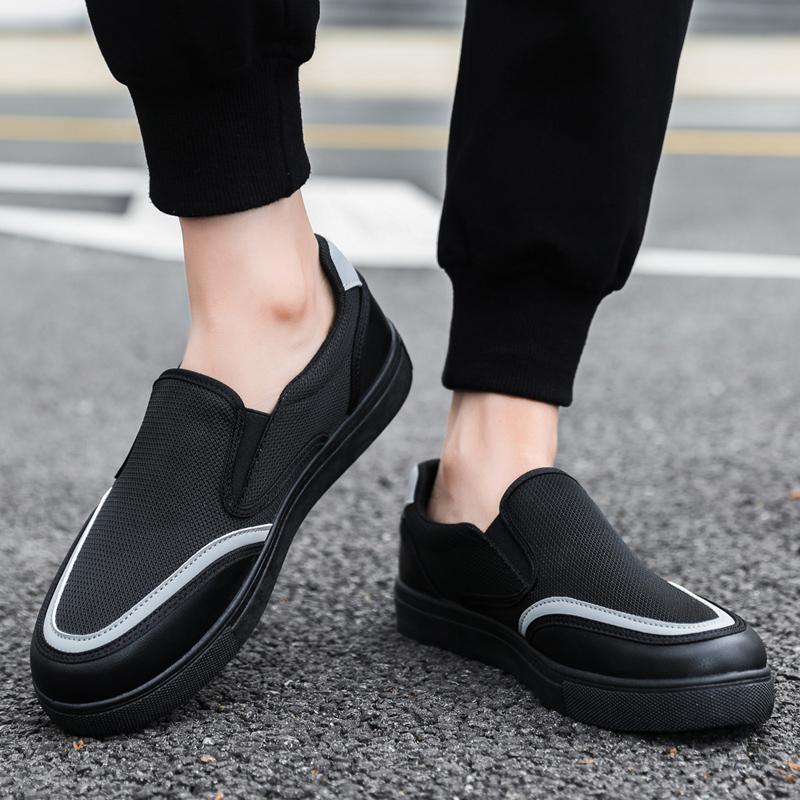 Breathable Mens Casual Shoes Platform Mesh Walking Shoes Slip-on Mens Lazy Shoes Lightweight Driving Shoes Comfort Flats Loafers