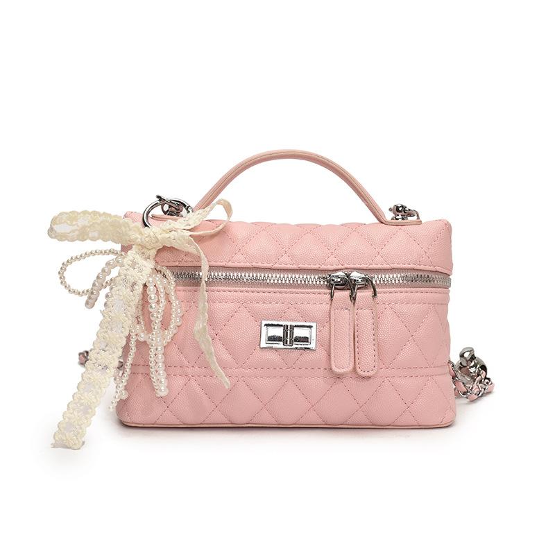 Korean sweet small fragrant style dopamine diamond chain handbag foreign style versatile fashion messenger small square bag women