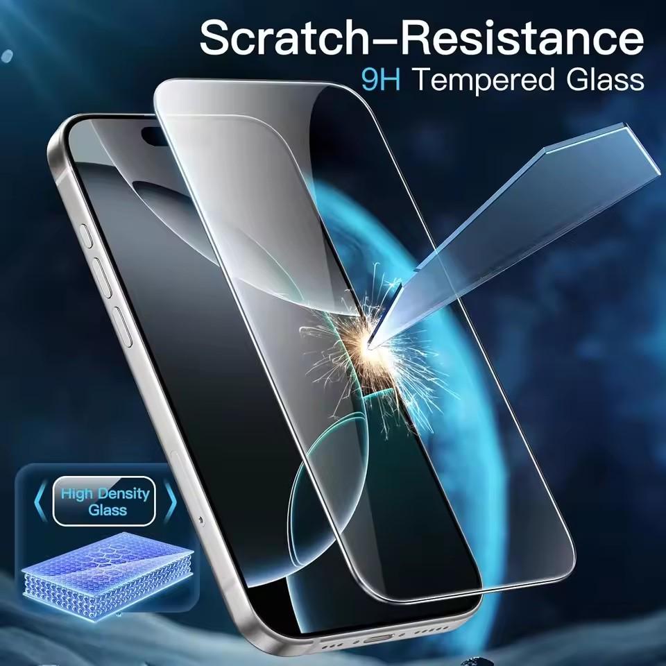 4 ks Skleněná ochrana obrazovky Pouzdro na telefon pro iPhone 17 Air 16 15 14 13 12 11 Pro Max Mini XS XR X 8 7 Plus IPones Přední kryt