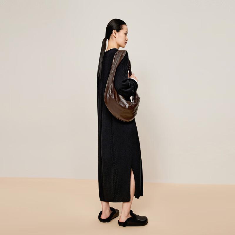 

LESS 2024 Winter Merino Wool Blend V-Neck Sweater Dress S