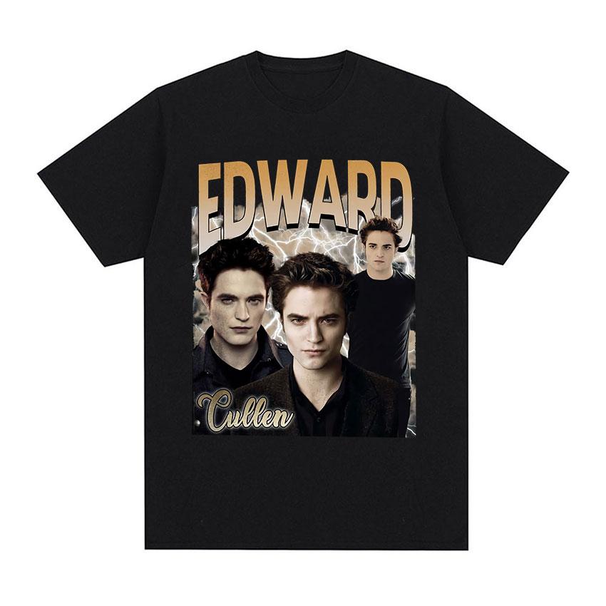 Robert Pattinson Edward Twilight Graphic T Shirt Unisex Fashion Cotton Short Sleeve T-shirts Unisex Retro O-Neck Oversized T-shirt