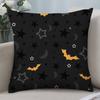 Halloween Scary Bats Pillow Case Short Plush Double-Sided Print Square Throw Pillow Covers Sofa Home Cushion Decor