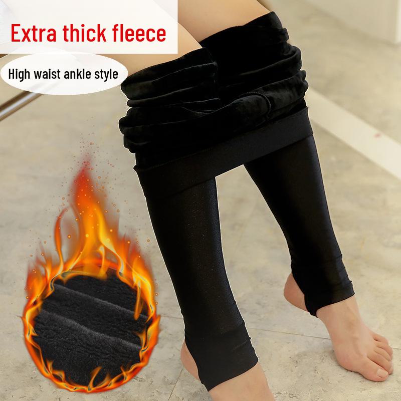 

Леггинсы из овчины с высокой талией: Мягкий, утолщенный, облегающий, теплый, для женщин на осень/зиму XXL