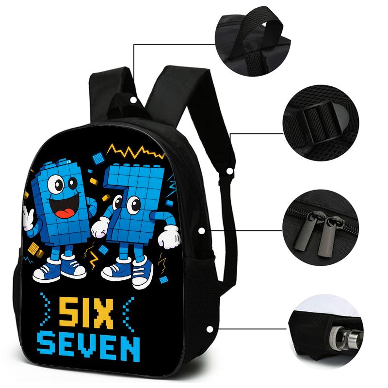 Set Zaino 3 Pezzi Cartone Animato Motivo Numeri 67 Leggero Grande Capacità Borsa Scuola Borsa da Viaggio con Borsa a Spalla Astucci Regalo