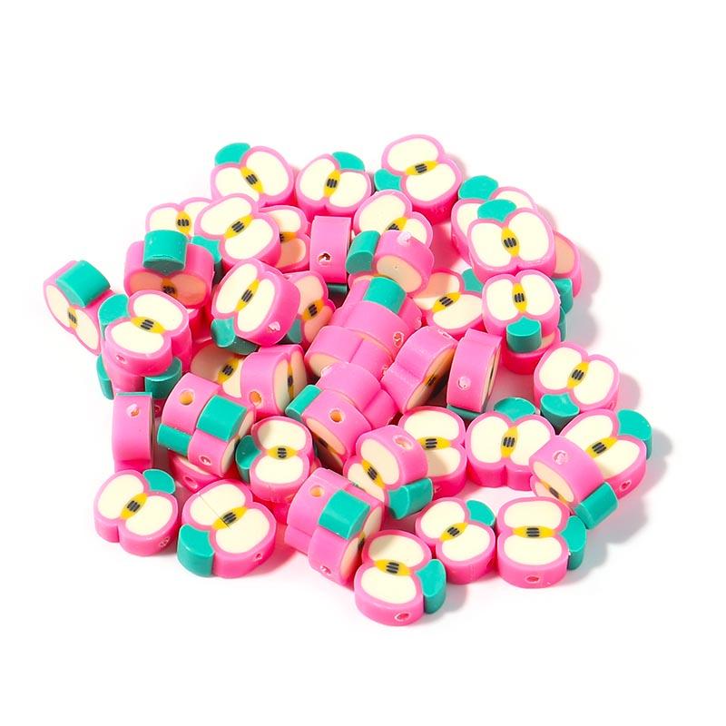 50pcs Fruit Soft Polymer Clay Beads Pottery Loose Spacer Beads For Jewelry Making DIY Bracelets Necklace Earrings Accessories