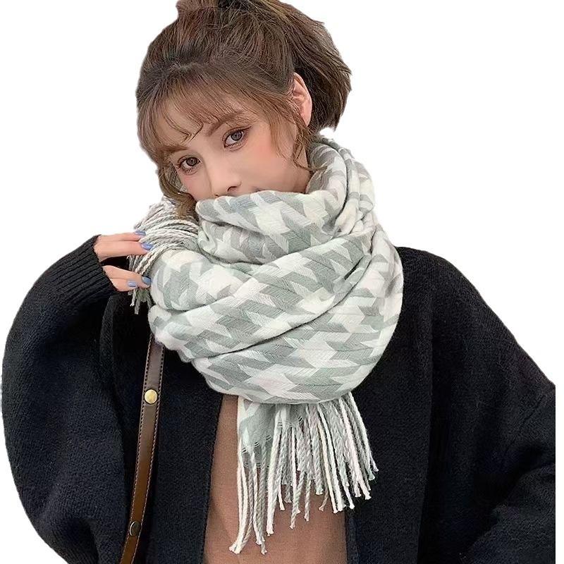 New Daqiandao plaid scarf women Korean version of Japanese versatile fashion ins Internet celebrity autumn and winter new scarf