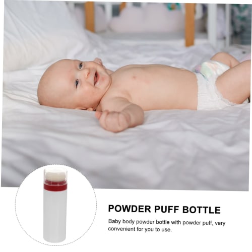 ERINGOGO Travel Baby Powder Container, Portable Powder Puff Bottle, Convenient for Diaper Changes and Travel, Also Great for Talcum Powder Storage