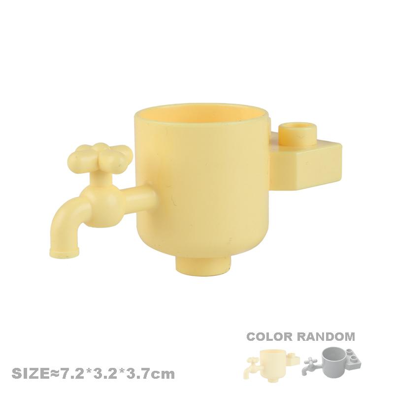 Big Building Block Accessories Compatible Duplos Houses Villas Construction Gear Rotate Connection Children Assembly Parts Toys