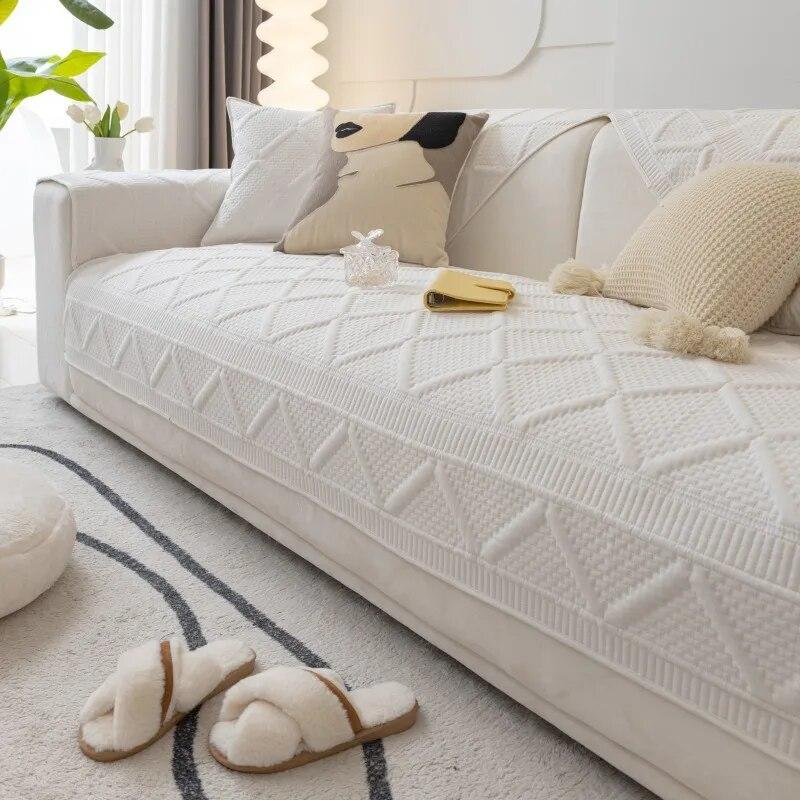 Cotton Sofa Covers Embroidered Sofa Cover Towel Universal Living Room Sofa Cushion Non-Slip Sofa Back Cushion Armrests Cover