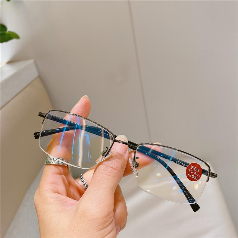 

Мужские полуободковые очки для чтения с защитой от синего света - Металлическая оправа, прочные и стильные +2.50