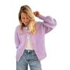 Red Open Front Long Sleeve Knit Cardigan