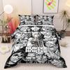 Modern Hunter X Hunter Manga Group Portrait Dark Duvet Cover Set, Cozy Duvet Cover Set for King Size Bed, Cooling Duvet Cover for Warm Nights